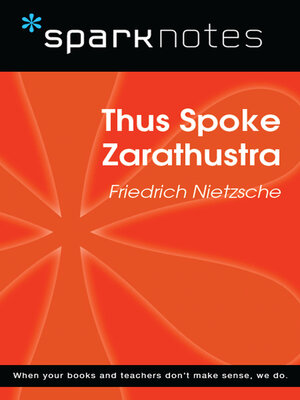 cover image of Thus Spoke Zarathustra (SparkNotes Philosophy Guide)